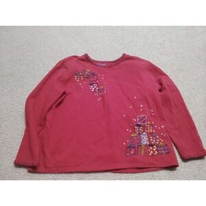 VTG 90s Christmas Sweater Sequins Presents Women's PXL Karen Scott Sport Gifts